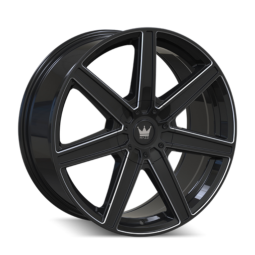 LAGUNA (376) GLOSS BLACK/MILLED- 376-22988B -  RT Wheels